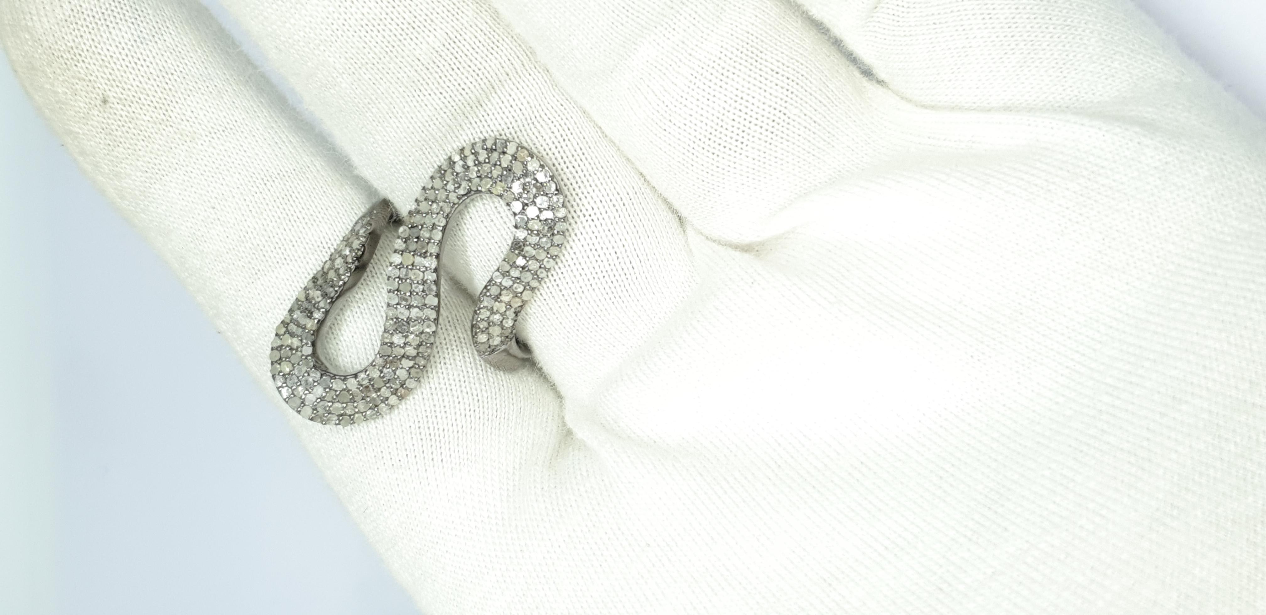 Pave Diamond Snake Shape Statement Ring For Christmas Gift For Women. For Sale 2