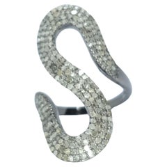 Statement-Ring in Schlangenform mit Diamanten in Pave-Fassung für Weihnachtsgeschenk für Frauen.