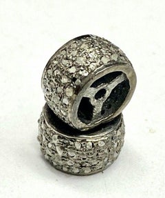 Pave Diamond Spacer Beads Round Beads 925 Silver Diamond Necklace Roundel Beads.