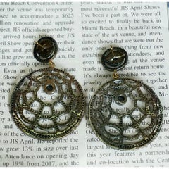 Pave Diamond Spider Web Dangle Earring in 14k Gold 925 Silver ND4