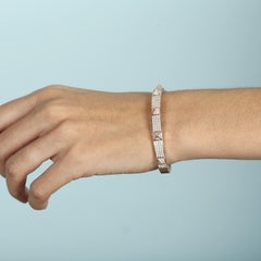 Pave Diamond Spike Bangle Made In 14k Rose Gold