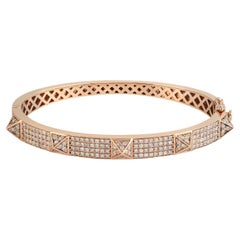 Pave Diamond Spike Bangle Made In 14k Rose Gold