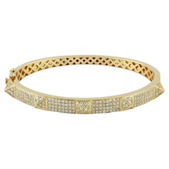 Pave Diamant Spike Armreif aus 18k Gelbgold