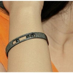 Bracciale in argento 925 con pavé di diamanti e spinello