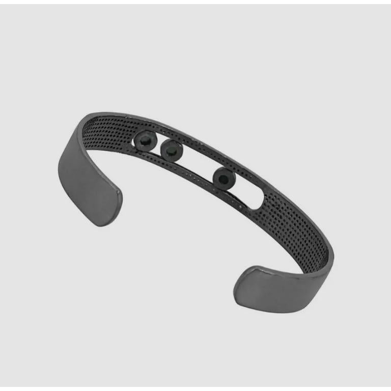 Bracelet jonc en argent 925 avec diamants pavés et spinelles Pour femmes en vente