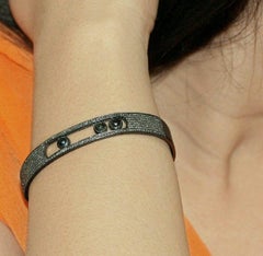 Bracelet Move en argent 925 avec diamant pavé et spinelle Bracelet Move en argent 925 avec diamant pavé et spinelle