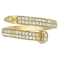 Anillo Espiral de Diamantes Pave de Oro Amarillo de 18k