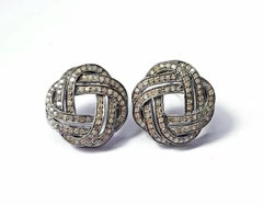 Pave Diamond Spiral Stud Earring 925 Silver Diamond Stud Earring Valentines Gift