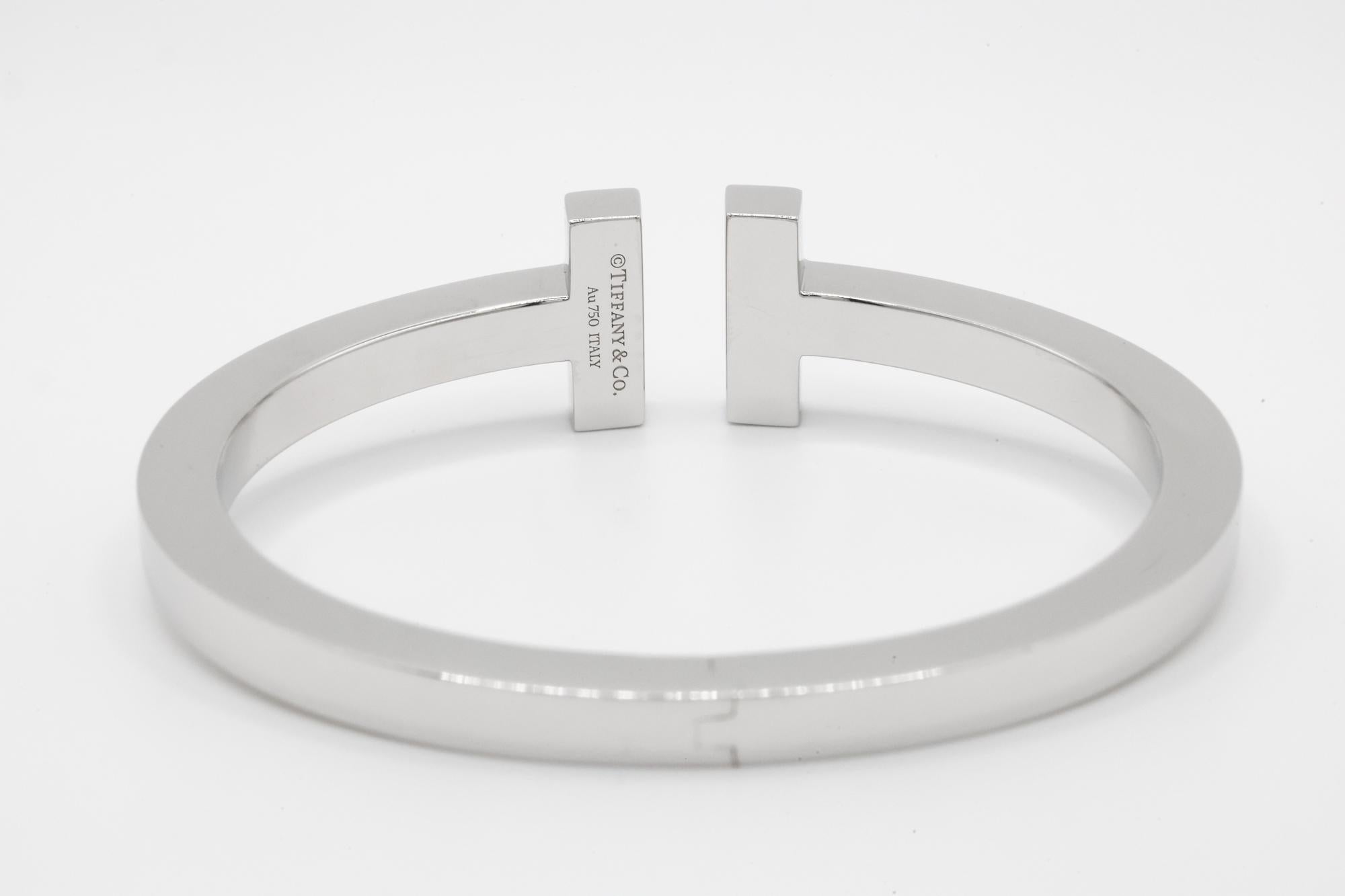 da uomo o donna Bracciale quadrato con diamanti pavé in oro bianco in vendita