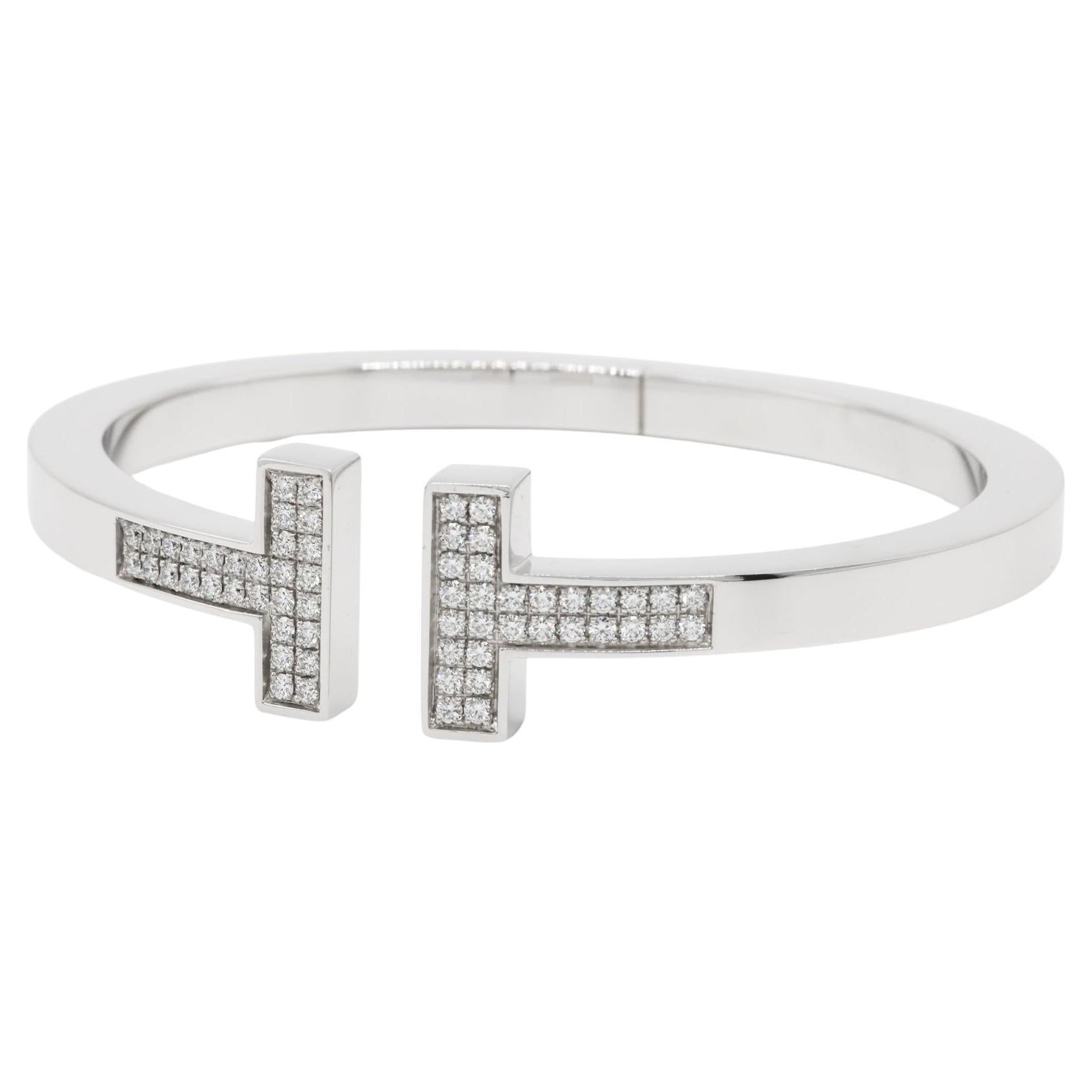 Pavé Diamond Square Bracelet in White Gold