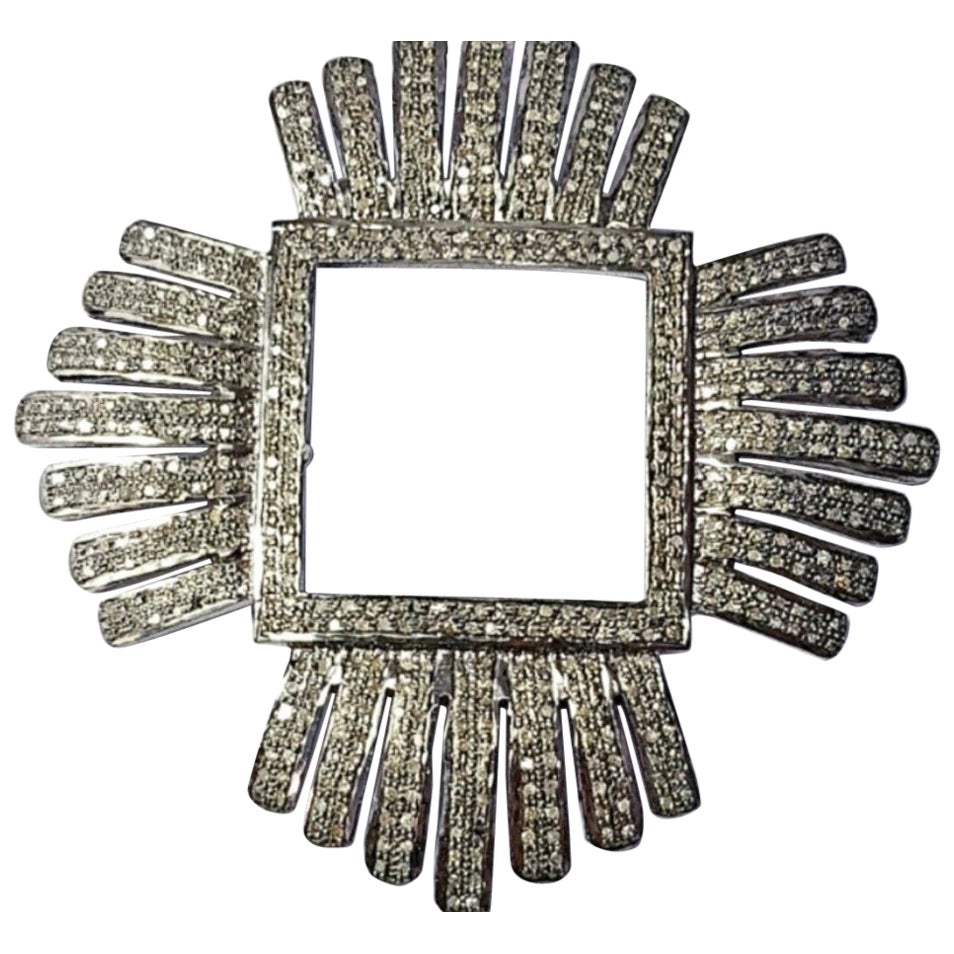 Pendentif Design/One en argent 925 avec diamant pavé fait à la main, cadeau de joaillerie.