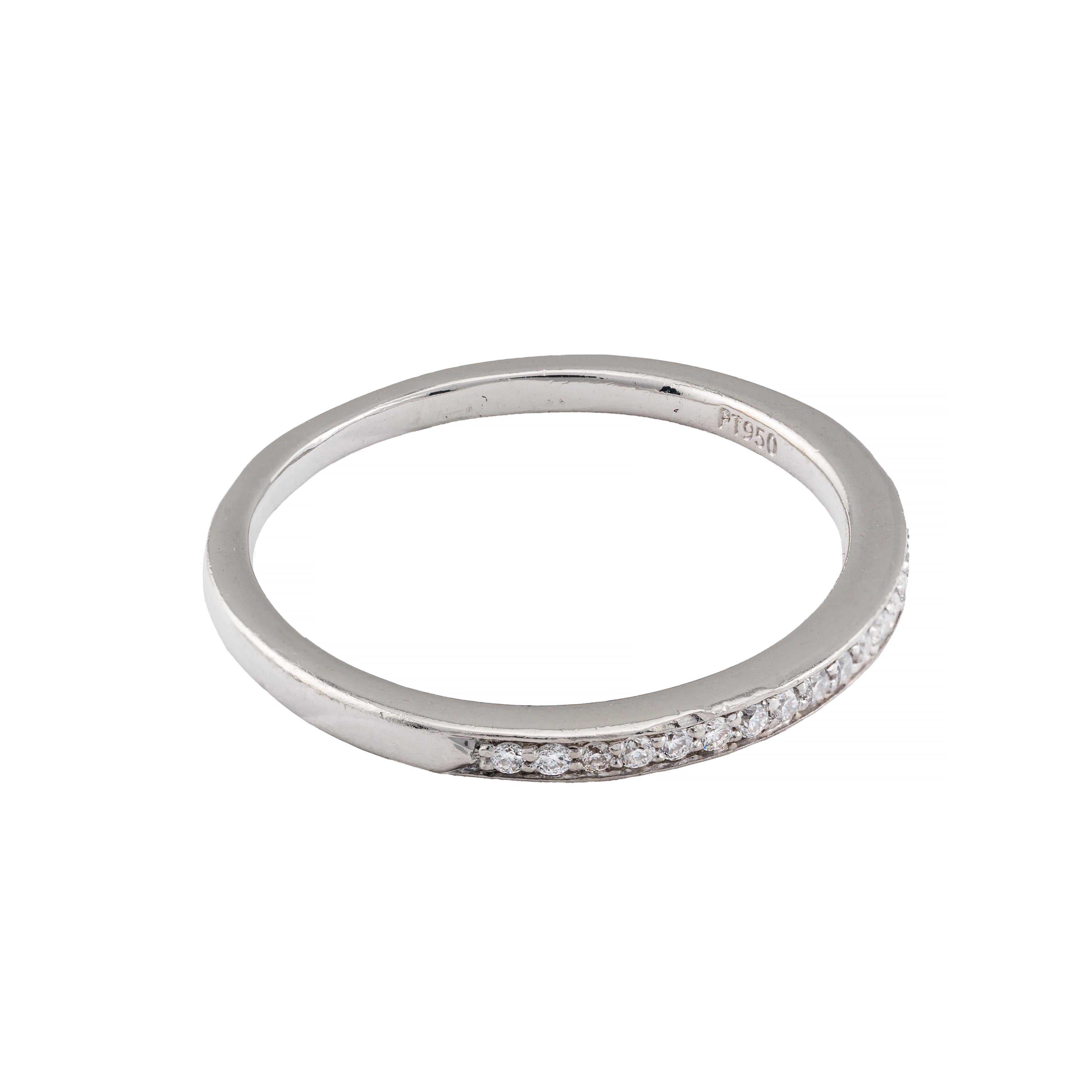 Brilliant Cut Pave Diamond Stacking Ring Wedding Band in Platinum