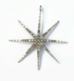 Pave Diamond Star Charm Pendant 1Pc 925 Silver Diamond Star Pendant Single Bail.