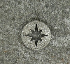 Pave Diamond Star Charm Pendant 925 Silver Diamond Starburst Vintage Pendant.
