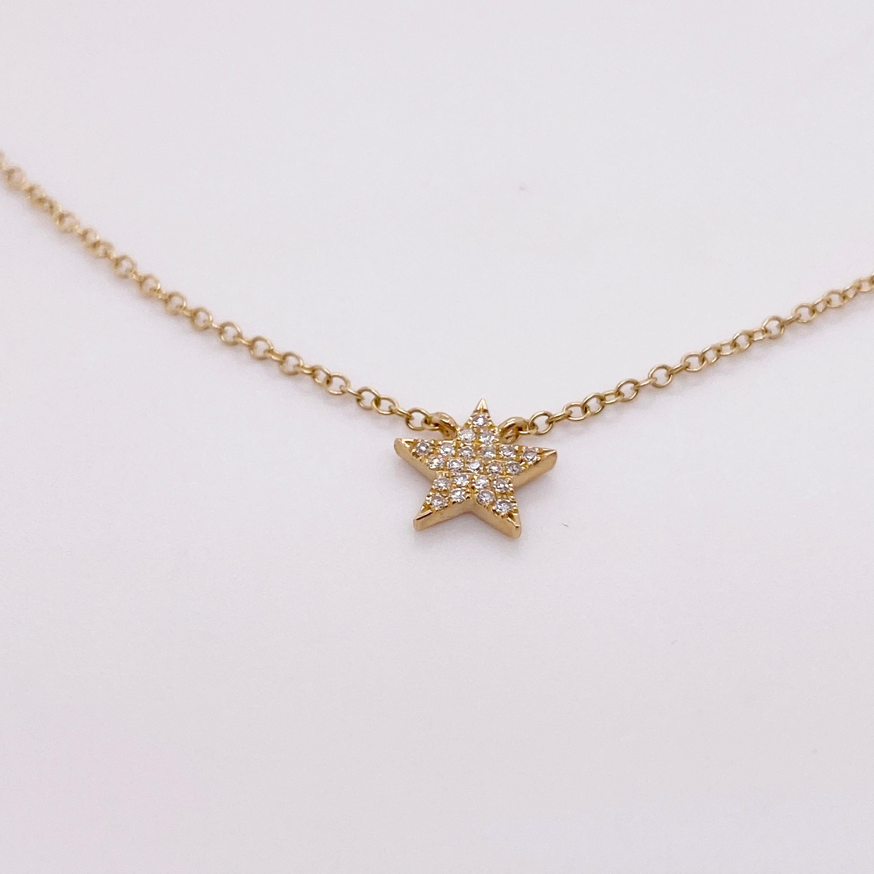diamond star necklace yellow gold