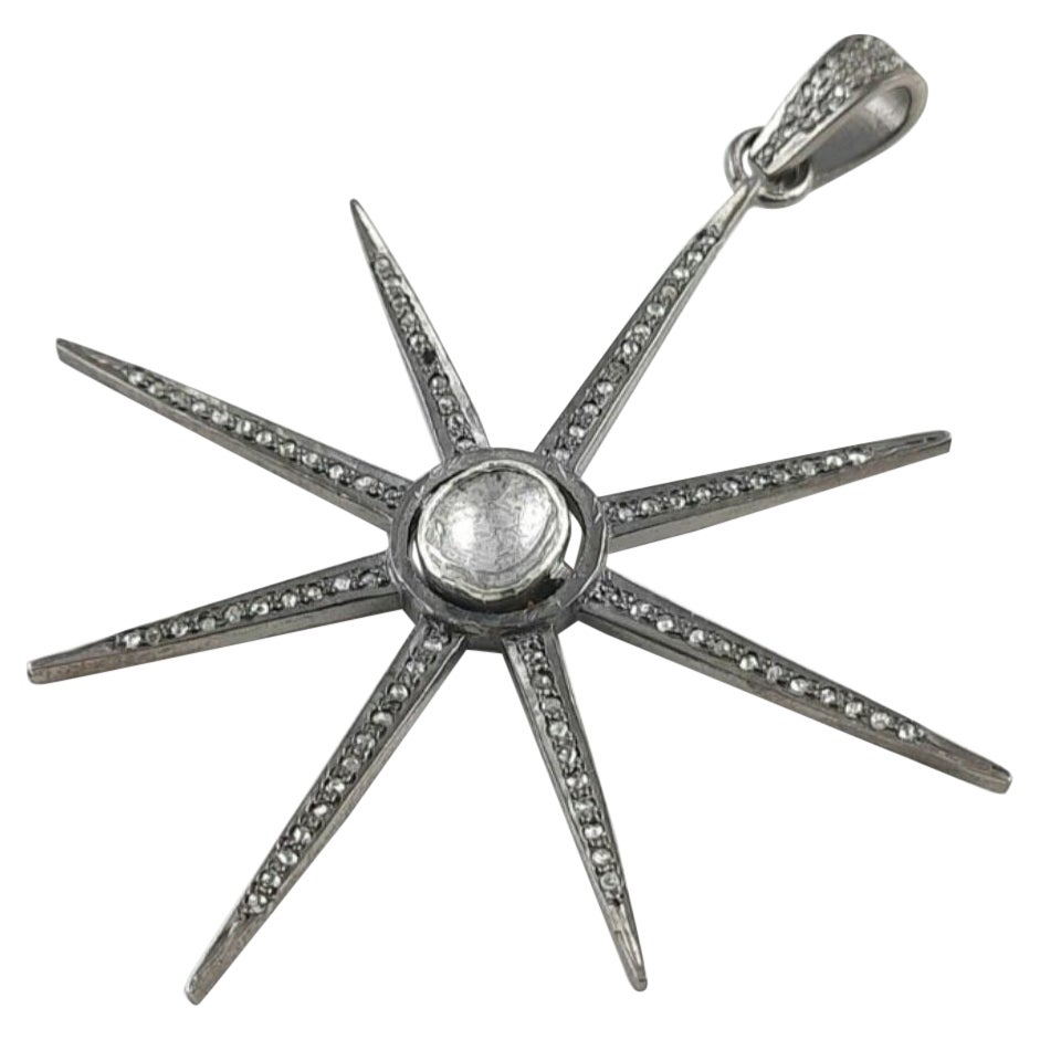 Pave Diamond Star Anhänger 925 Silber Diamond Snow Star Anhänger Geburtstag Geschenk.