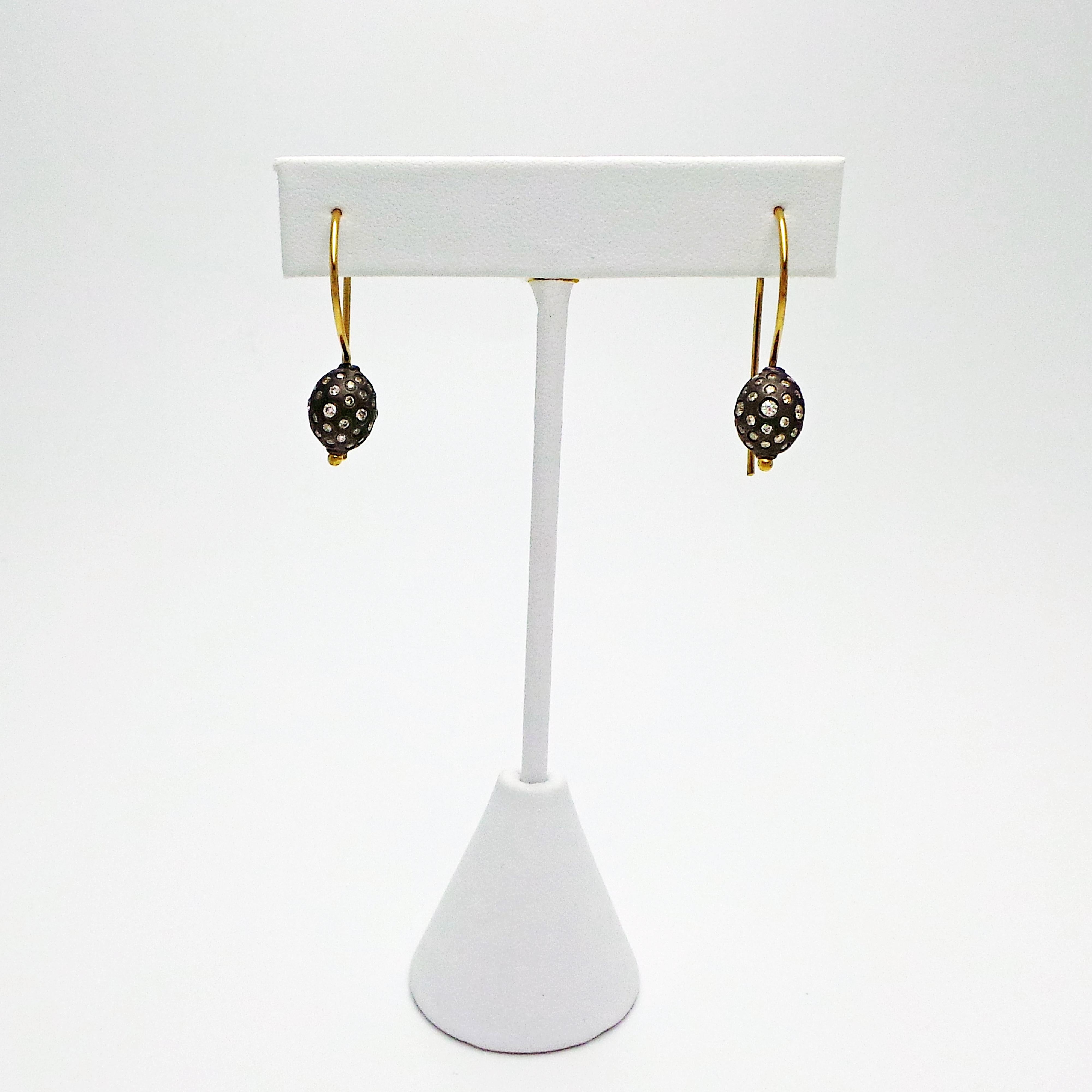 Women's Pavé Diamond Sterling Silver Ball Two-Tone Necklace/ Earring Set