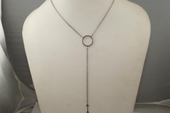Pave diamond Sterling silver Y shaped necklace