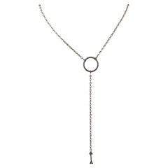 Pave diamond Sterling silver Y shaped necklace