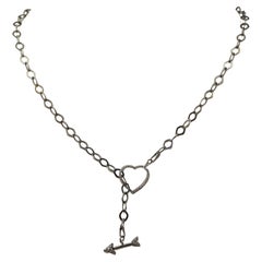 Pave diamond Sterling silver Y shaped necklace