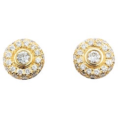 Pave-Diamant-Ohrstecker aus Gelbgold