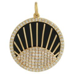 Pave Diamond Sun Charm In 14k Yellow Gold