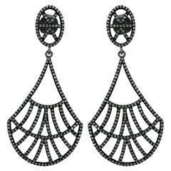Boucle d'oreille goutte d'eau en argent 925 avec diamants pavés