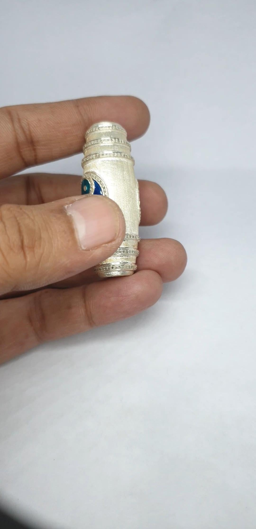 Women's or Men's Pave diamond textured silver yin yang pendant enamel Bracelet For Sale