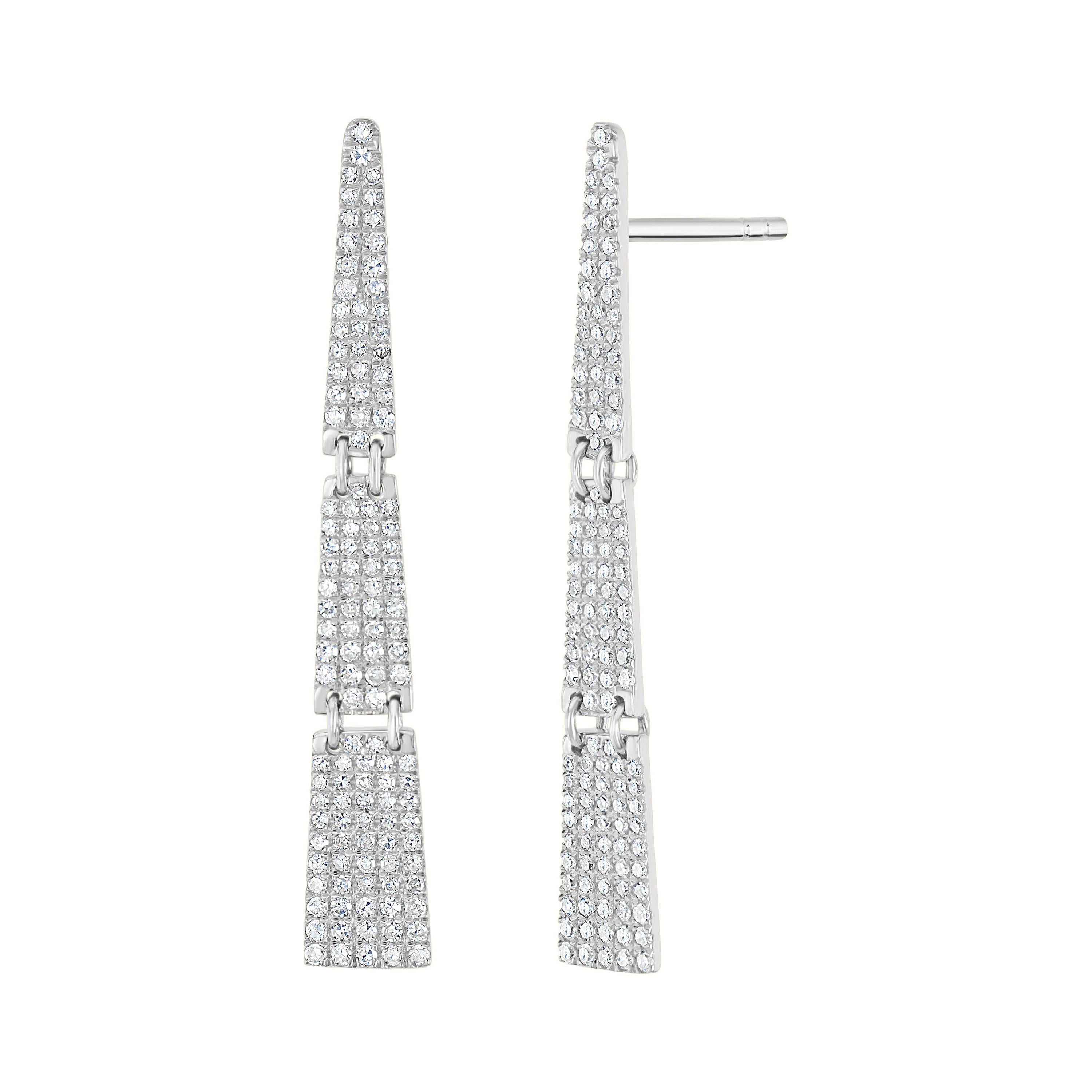 Diamond Dew Drop Pavé Double Huggie Earrings main image 0