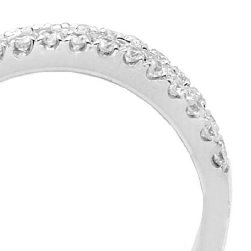 Round Cut Pave Diamond Wedding Band in 14K Gold, Diamond 1.50ct For Sale
