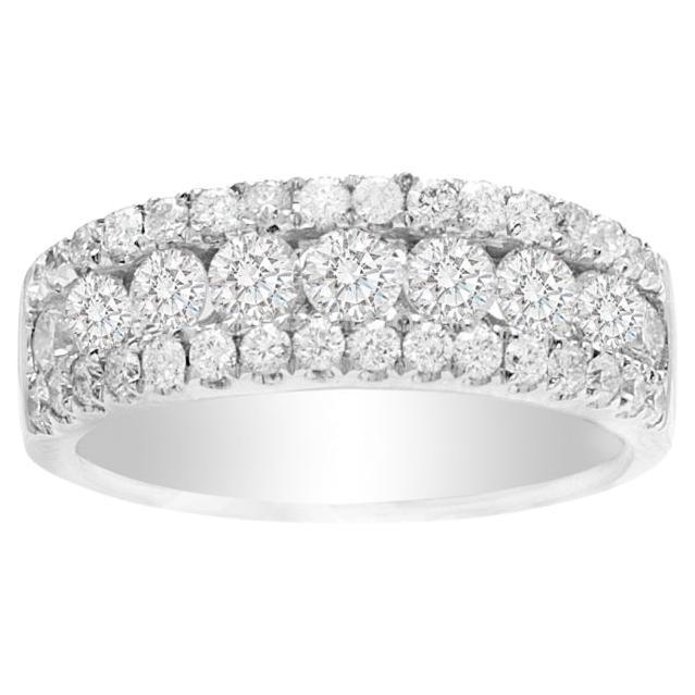 Pave Diamond Wedding Band in 14K Gold, Diamond 1.50ct For Sale