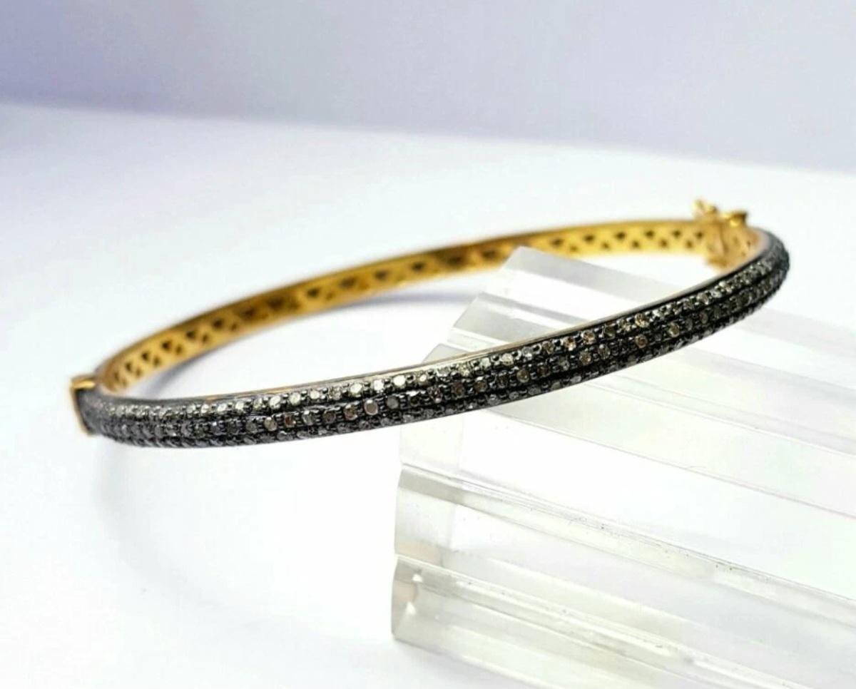 Pave Diamant Hochzeit Armreif 925 Silber Diamant Schöne Armreif Hochzeitstag Geschenk für Damen oder Herren im Angebot