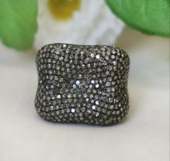 Pave Diamond Wedding Ring 925 Silver Handmade Fine Jewelry