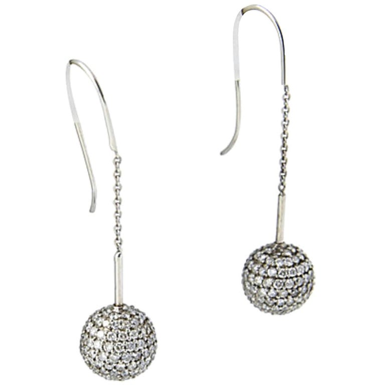White gold ball drop earrings new arrivals