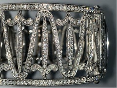 Pavé Diamond, White Gold Bangle, 4.23 Carats