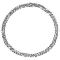 Used Pavé Diamond White Gold Chain Link Necklace