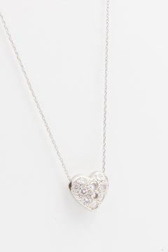Pave Diamond White Gold Heart Pendant