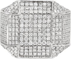 Pave Diamond White Gold Men's Ring