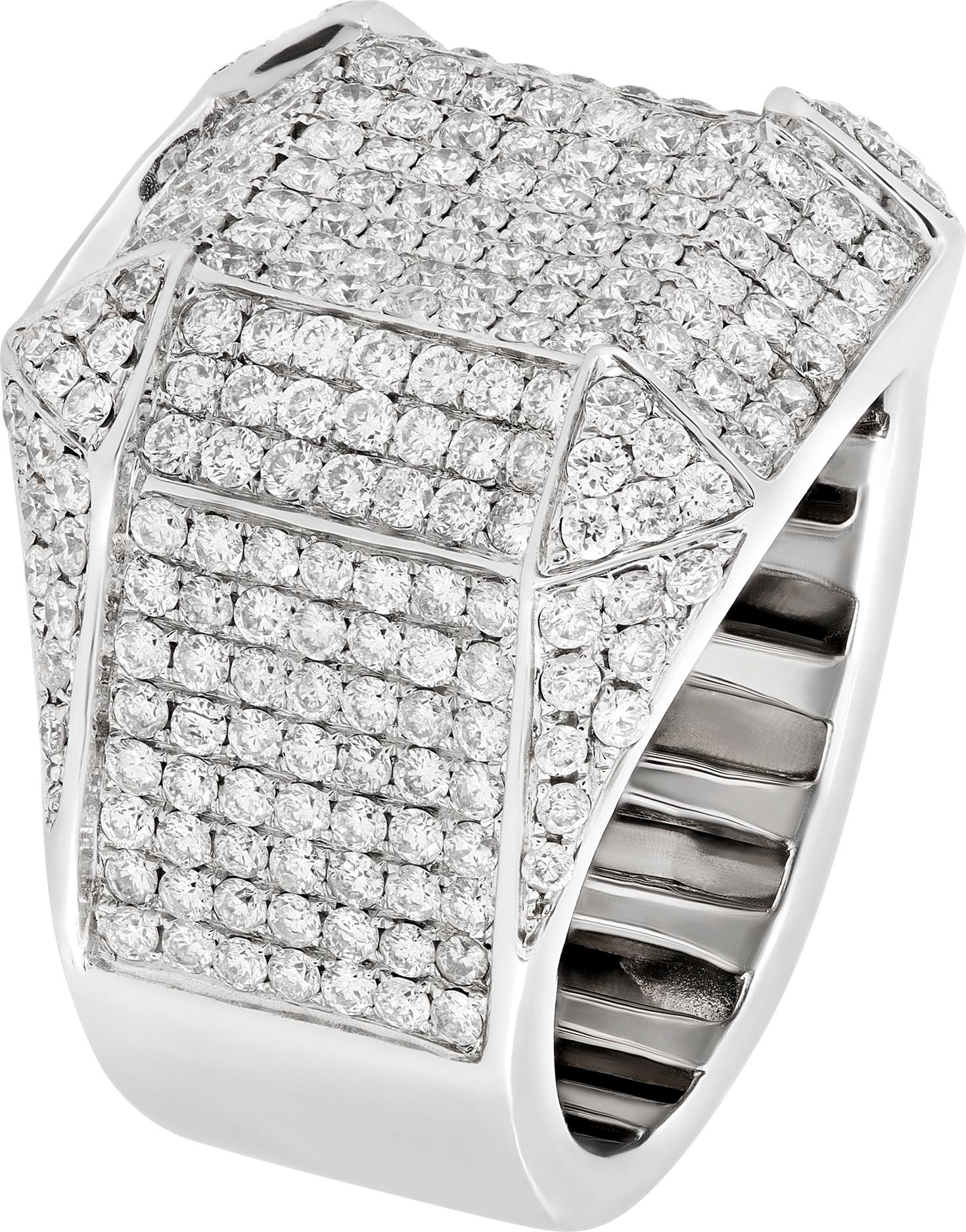 Women's Pave Diamond White Gold Men's Ring For Sale