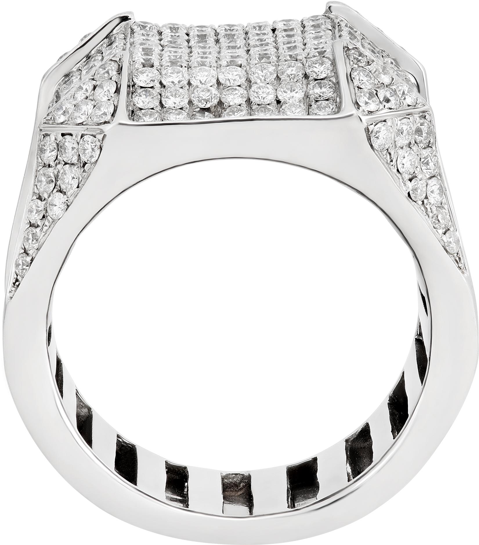 Pave Diamond White Gold Men's Ring For Sale 1