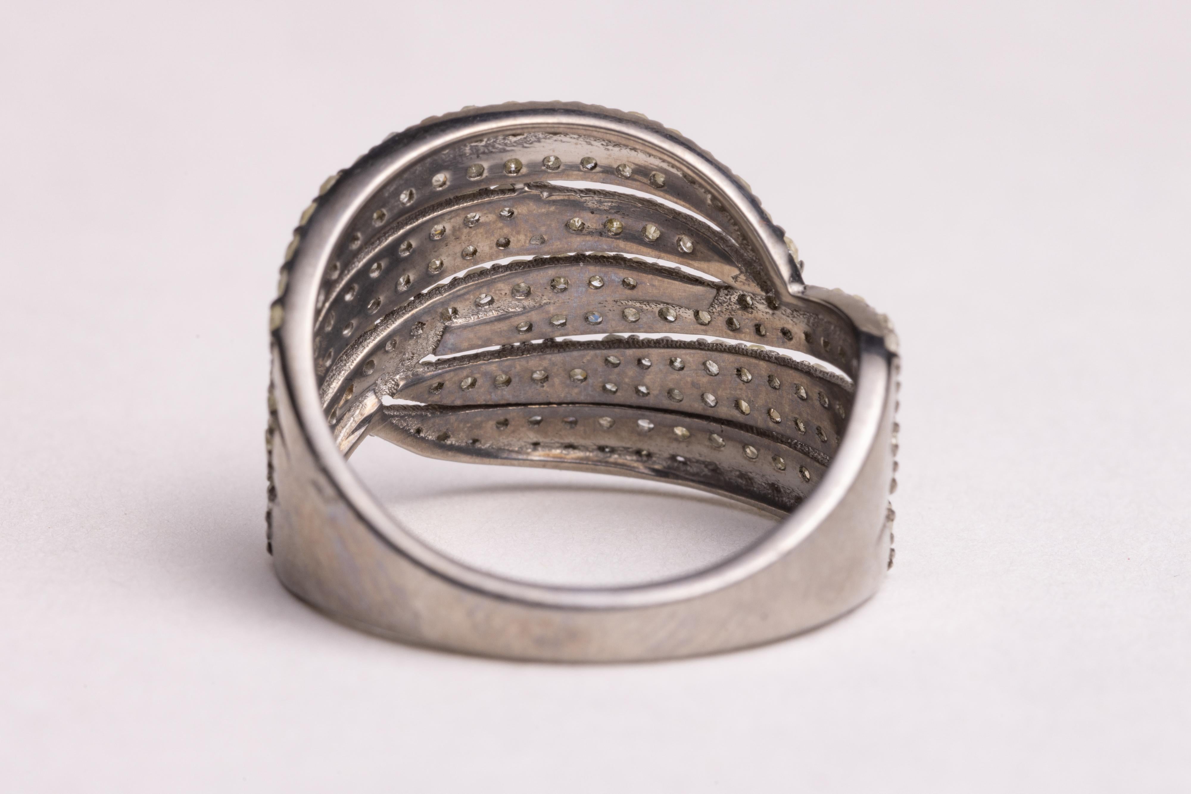 Pave` Diamond Wrap Band Ring In Excellent Condition For Sale In Nantucket, MA