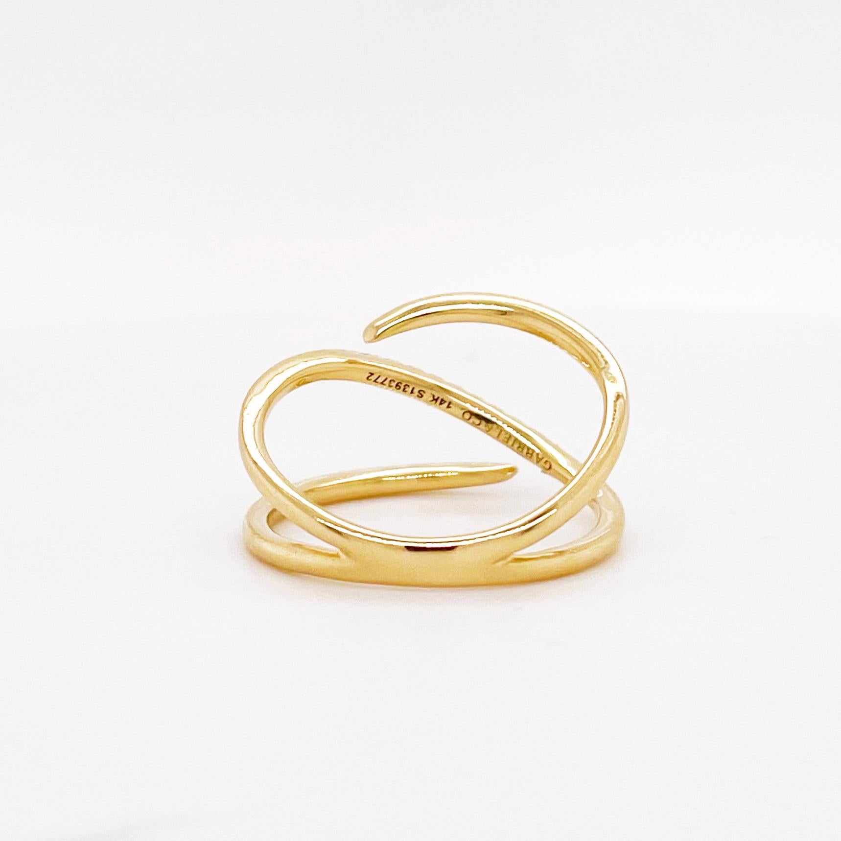 For Sale:  Pavé Diamond Wrap Ring, Yellow Gold, Split Shank 2