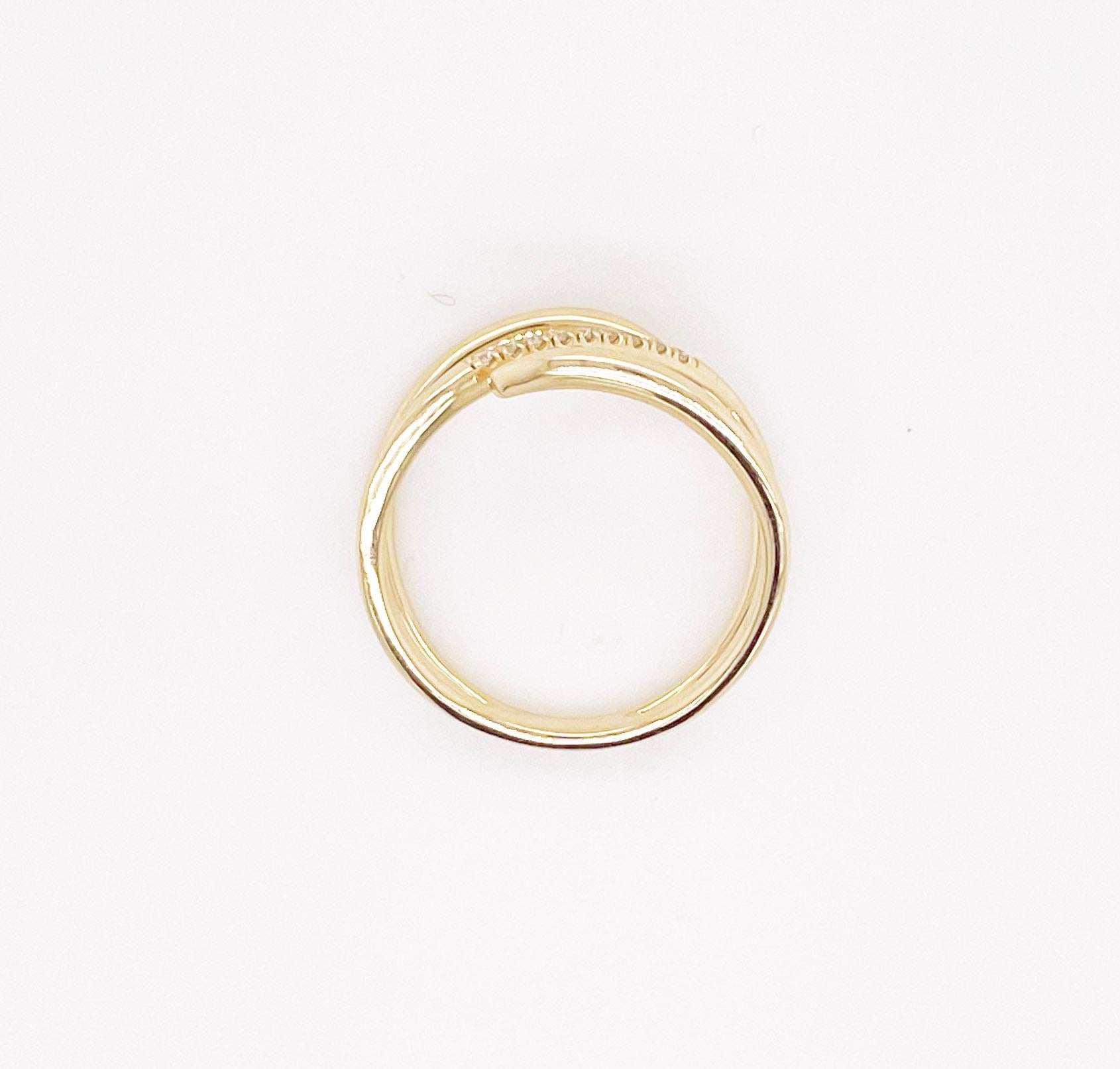 For Sale:  Pavé Diamond Wrap Ring, Yellow Gold, Split Shank 3