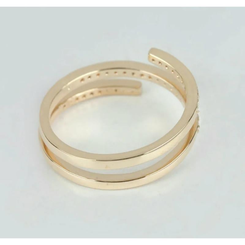 Pave Diamond Wrap Ring 14k Gold Wedding Swirl Ring Anniversary Gift Couple Ring
Light weight can be worn everyday

Additional information:
Condition: New without tags: A brand-new, unused, and unworn item (including handmade items) that is not in