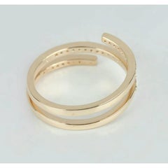 Pave Diamond Wrap Swirl Ring 14k Gold