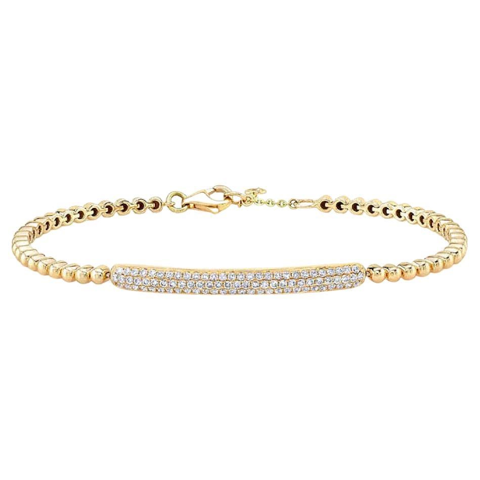 Bracelet en or jaune pavé de diamants .60 carat