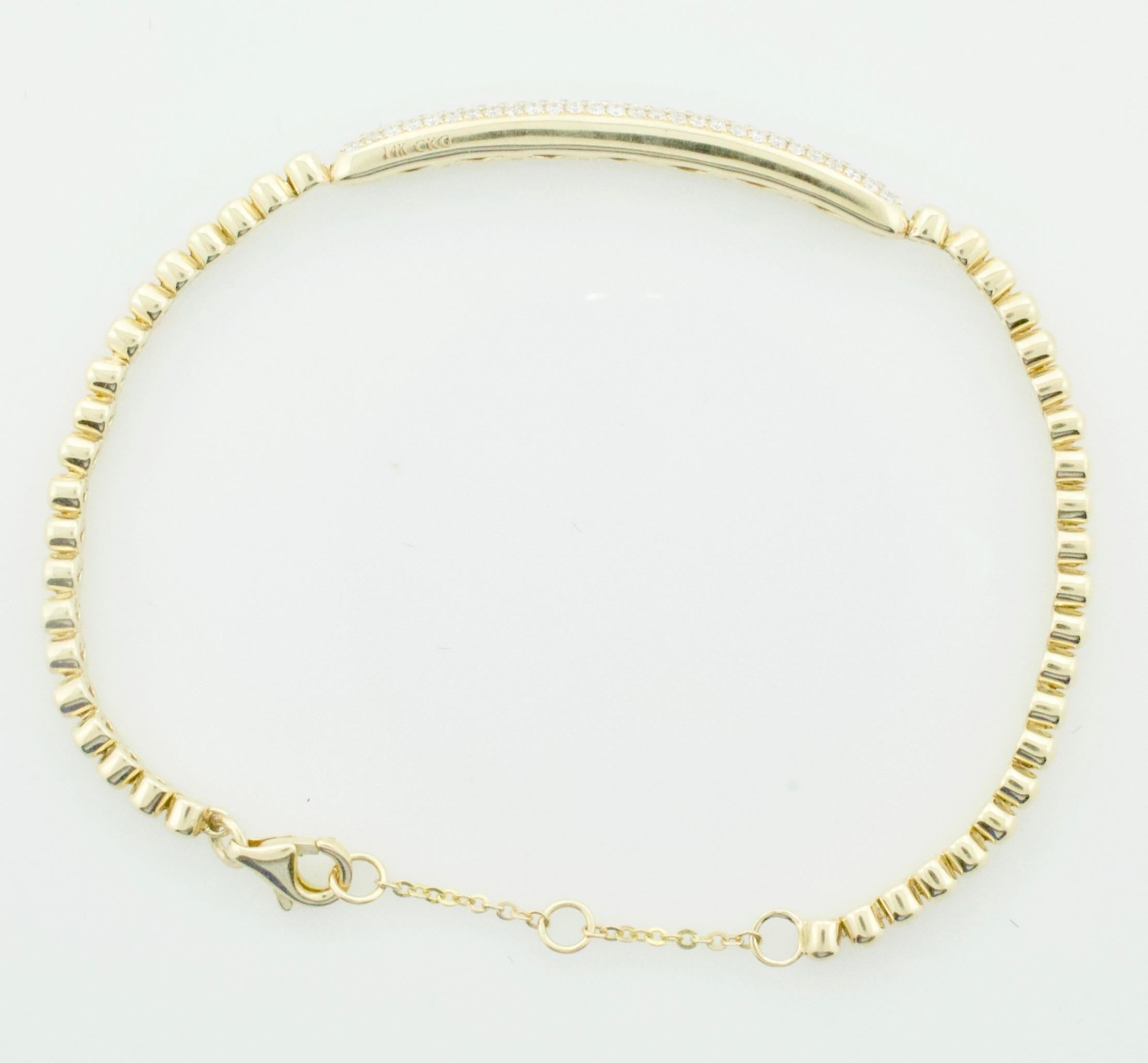Pavé-Diamant-Gelbgold-Armband .60 Karat im Angebot 1