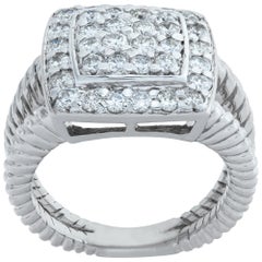 Pave diamond14k white gold ring