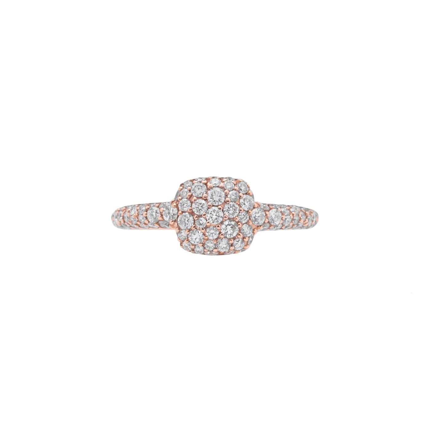 For Sale:  Pavé Diamonds and 18k Rose Gold Signet 'Cluster' Ring 2