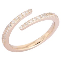 Pave Diamonds Radiant 14K (or 18k upon request) Yellow Gold Open Wrap Ring